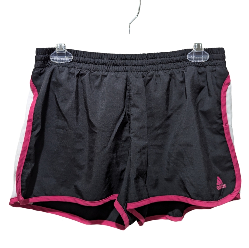Adidas Running Shorts Black Pink Lined Small
